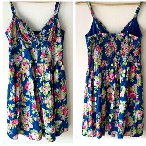 Abercrombie & Fitch Blue Floral Print Y2K Dress Small